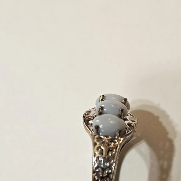 Vintage Genuine Larimar Platinum/925 Ring Sz 9. - Picture 6 of 11